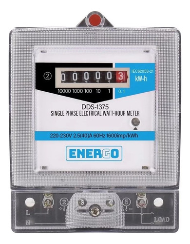 Medidor Electrico Analogico 2.5a - 40a Energo              