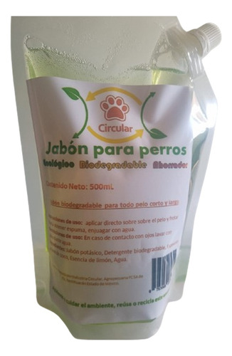 Shampoo Biodegradable Para Perros 500ml Fragancia Aloe Vera