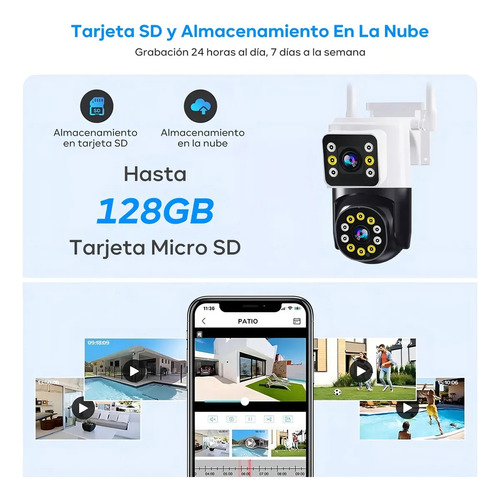 8mp Câmera Segurança Wifi Ip Ip66 Prova D'agua App Icsee Audio Bidirecional Inclui Visão Noturna Wifi 2.4g Dupla Lentes 2 Em 1