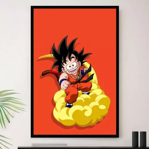 Quadro Decorativo Com Moldura 34x24cm - Dragon Ball Z - Goku