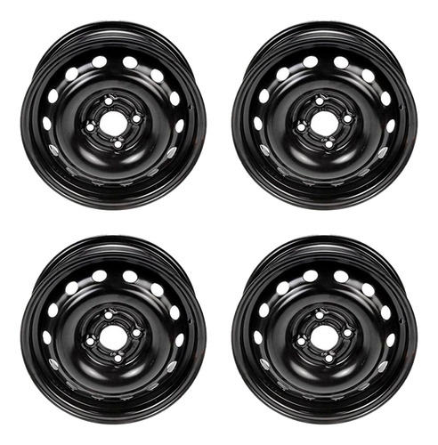 Rines Acero 14x5.5 Para Chevrolet Aveo 1.6l 2008 A 2017 Color Negro