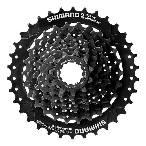 Casete K7 Shimano Altus Cs-hg31 8v 11/34d Mtb Megaranger Color negro Cantidad máxima de dientes 34 Cantidad mínima de dientes 11