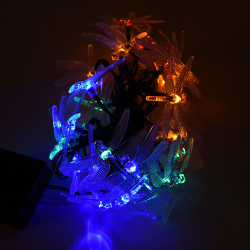 Guirnalda De Luces Solares Con Forma De Libélula, 30 Led, Al