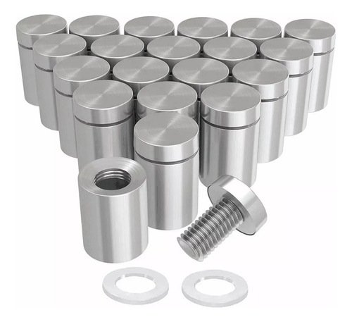 Chapetón Para Vidrio 12x30mm Inoxidable - 20 Piezas