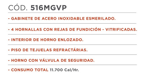 Imagen 7 de 10 de Cocina Industrial Sol Real 516-mgvp Multigas Con Parrilla