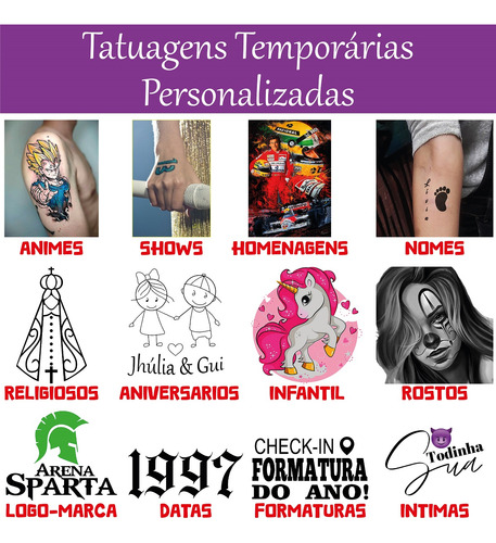 Kit 2 Tatuagem Temporária Feminina Cobra Rosa Flor 21x15cm