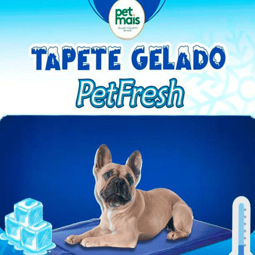Tapete Gelado Refrescante P Cães E Gatos Tam G 90x45 Premium Cor Azul Desenho Liso