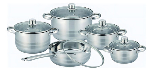 Bateria De Cocina Yajad Y201-ry10 10 Pzas Acero Inox Color Plateado