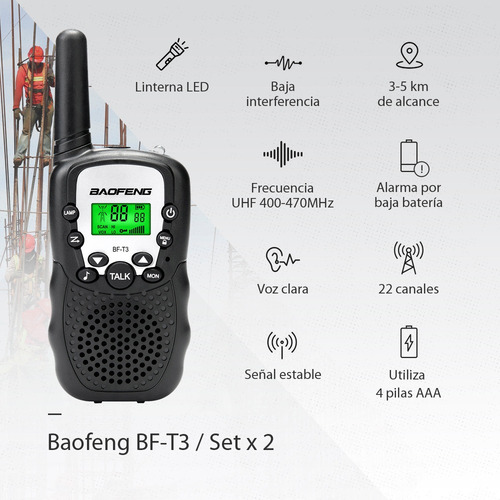 Imagen 6 de 9 de Walkie Talkie Handy Baofeng Infantil Para Niños Juguete