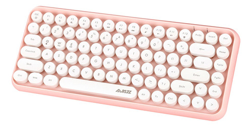 Teclado Inalámbrico Bluetooth Ergonómico Rosado Rosado