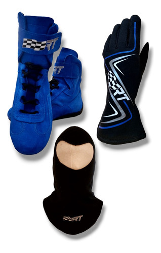 Botas + Guantes + Capucha Combo Automovilismo, Kart, Rally