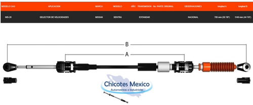 Chicote Para Nissan Sentra Transmisión Estándar 2016