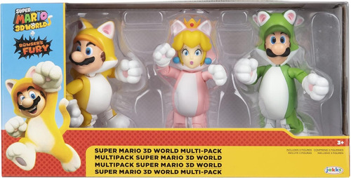 Set De Figuras Super Mario 3d World Bowser Furry 