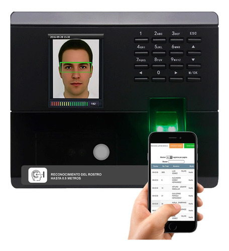 Reloj Checador ZKTeco MB10VL Biometrico Huella Rostro Checadas en la Nube Color Negro