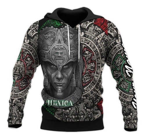 Sudadera Con Capucha Personalizada Azteca Guerrero 129d Mexi