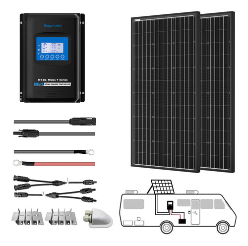 Acopower Kit De Paneles Solares Monocristalinos De Alta Efic
