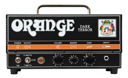 Cabeça de válvula Orange Dark Terror de 7/15 watts para guitarra preta