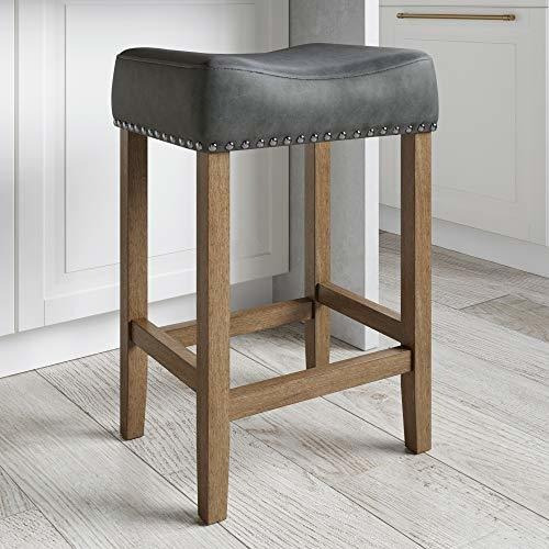 Nathan James Hylie Nailhead - Taburete De Bar De Madera Para