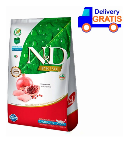 N&d Castrados 7.5 Kg Alimento Para Gato Pollo Granada Nd