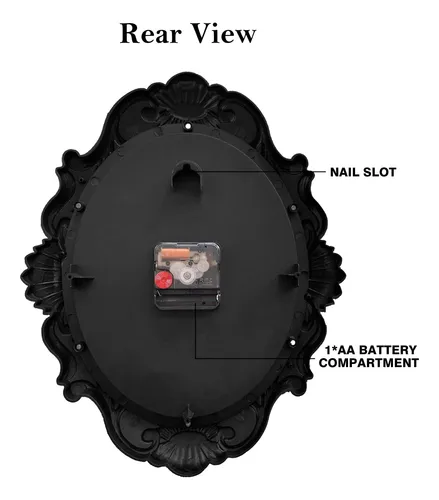 Ayrely® Reloj De Pared Rústico Ovalado De 14 Pulgadas, De De