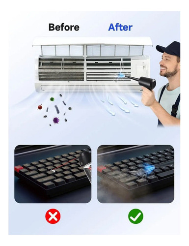 Mini Compresor De Aire Eléctrico Kit Limpieza Limpiar Polvo