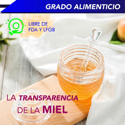 Tarro Mielero Con Forma De Colmena, Y Cuchara Transparente