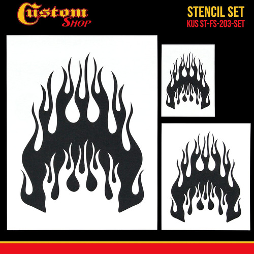 Custom Shop Juego De Plantillas Flame Licks Con Aerógrafo (d