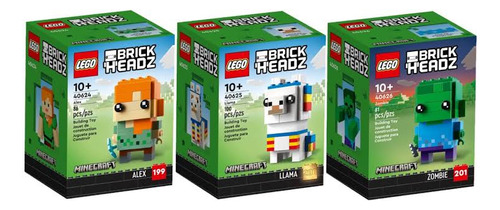 Lego Minecraft Coleccion Brickheadz Alex, Llama Y Zombie 