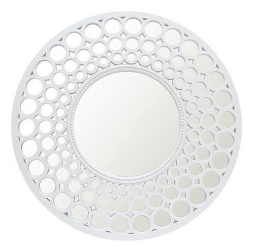 Espejo Decorativo Plastico Redondo (ep23601) Color del marco Blanco