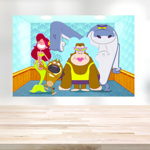 Panel de fiesta infantil Zig And Sharko en lona duradera - Ilhós