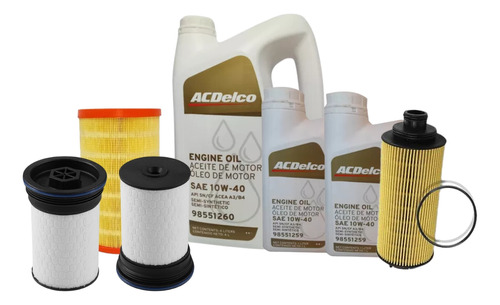 Kit 4 Filtros + Aceite Acdelco 10w40 Trailblazer Duramax Che