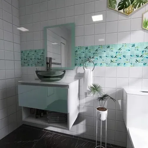 Mueble De Baño Colgante 90x45 Color Aguamarina