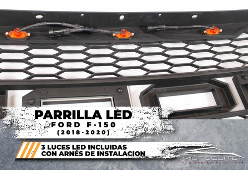 Imagen 4 de 9 de Parrilla Ford F150 2018 2019 Con Luz Led Ambar Tipo Raptor