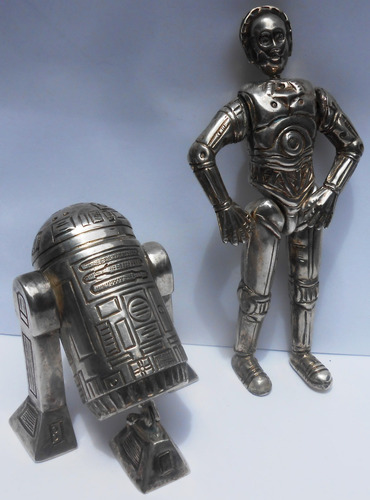2 Figuras Star Wars Robot C-3po Y R2-d2 En Plata 925