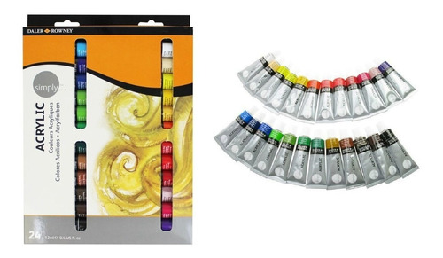 Set De Pinturas Acrilicas Daler Rowney Con 24 Colores 