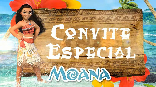 Imagem 1 de 5 de Convite Animado Moana