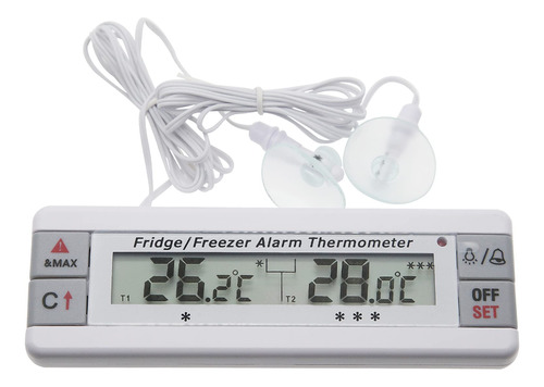 Termometro De Alarma Para Refrigerador/congelador, 2 Canales