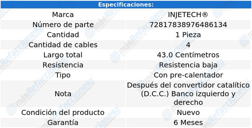1 Sensor Oxígeno Dcc Escalade Ext V8 6.2l 08 Al 13 Injetech