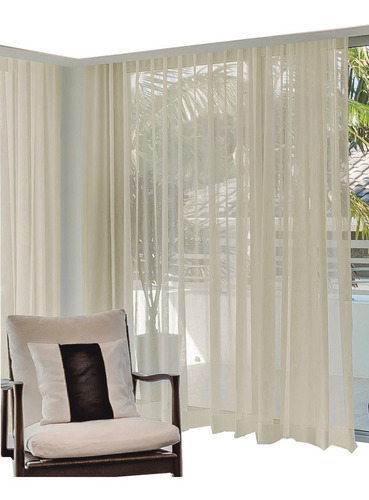 Imagen 1 de 4 de Cortinas Voile Jean Cartier 2 Paños Barral Y Riel 295x205