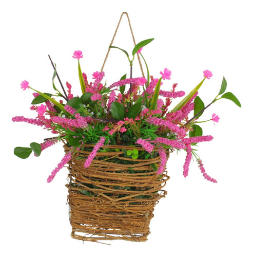 Cesta De Flores De Primavera Puerta Delantera Cesta De