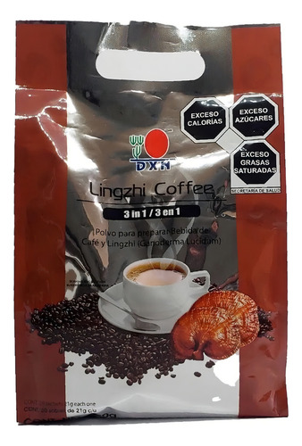 Kit 2 DXN | Lingzhi Coffee 3 en 1 | Café con Crema Instantaneo Soluble Potenciado con Ganoderma Lucidum Reishi | Cafe con Hongos Adaptogenos | Delicioso y Cremoso Instant Mushroom Coffee | 20 Sobres