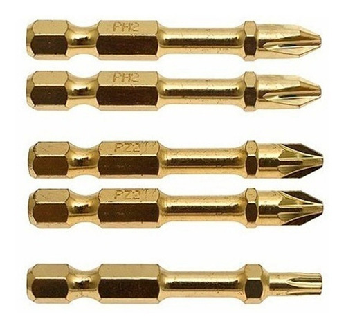 Imagen 2 de 6 de 5 Puntas Atornilladoras X 50 Mm Makita Ph2 Pz2 T25 + Magnet