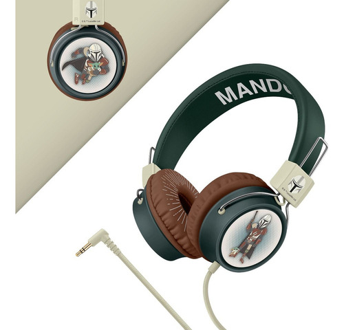 Audífonos Steren AUD-228/SW-M Star Wars Mandalorian con cable tipo cordón, plegables