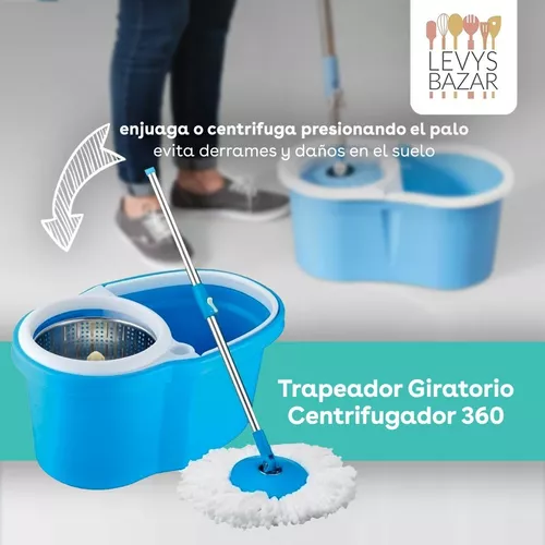 Cubo De Fregona Giratoria Con Juego De Escurridor Por Pedal