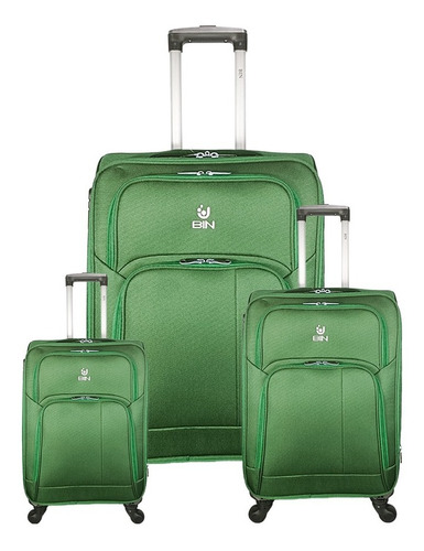 Maletas Set X3 18,22,28 PuLG Expandible Bin M005 Verde