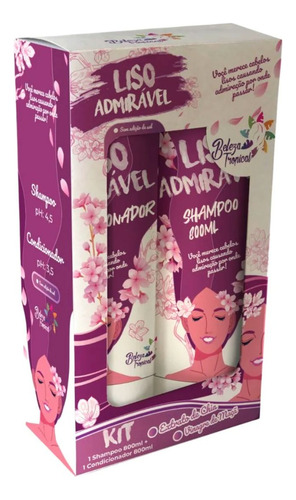  Kit Shampoo E Condicionador 800ml Liso Admirável Tropical