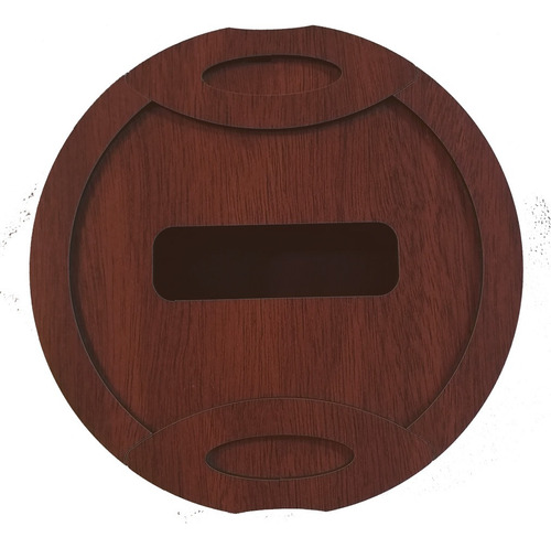 Bandeja Alfolí Madera Fp Mod Redonda Chica Diezmos Ofrendas Color Madera Oscura
