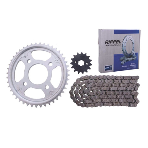 Imagem 4 de 4 de Kit Transmissão Fazer 150 Yamanha Riffel Aço 1045