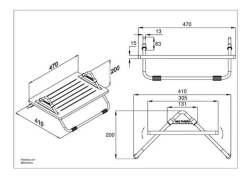 Imagem 3 de 6 de Apoio Apoiador Ergonômico Para Os Pés Pé Mdf Multivisão C/nf