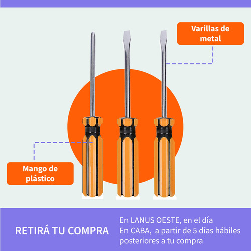 Juego Destornillador 3 Piezas Economico